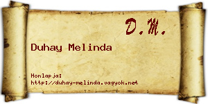 Duhay Melinda névjegykártya